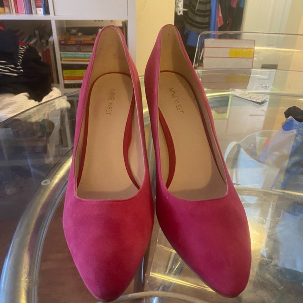 4 inch - Nine West - Pink Suede Heels - Size 11 (Womens)